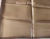 Brown Pure Banarasi Crushed Tissue Silk Saree – Handloom Saree Online India | Elegantt Drapes