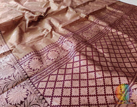 Chocolate Brown Banarasi Handloom Pure Katan Silk Saree – Handloom Saree Online India | Elegantt Drapes
