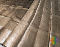 Deep Golden Pure Banarasi Tissue Silk Saree – Handloom Saree Online India | Elegantt Drapes