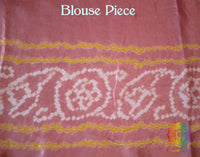 Peach Gharchola Bandhani saree drape Blouse