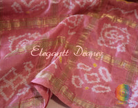 Peach Gharchola saree pallu with Bandhej detailing