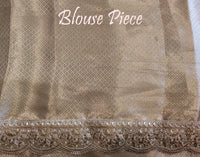 Green Pure Banarasi Crushed Tissue Silk Saree