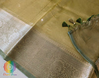 Yellow Pure Banarasi Tissue Silk Saree – Handloom Saree Online India | Elegantt Drapes