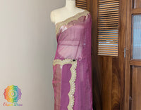 Pink Pure Banarasi Crushed Tissue Silk Saree – Handloom Saree Online India | Elegantt Drapes