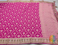 Pink Banarasi Pure Georgette Gota Patti Saree – Handloom Saree Online India | Elegantt Drapes