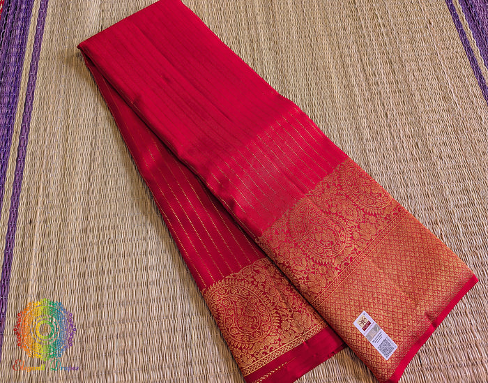 Bridal Red Pure Kanjivaram Silk Saree – Handloom Saree Online India | Elegantt Drapes