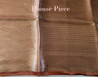 Rust Pure Banarasi Crushed Tissue Silk Saree – Handloom Saree Online India | Elegantt Drapes