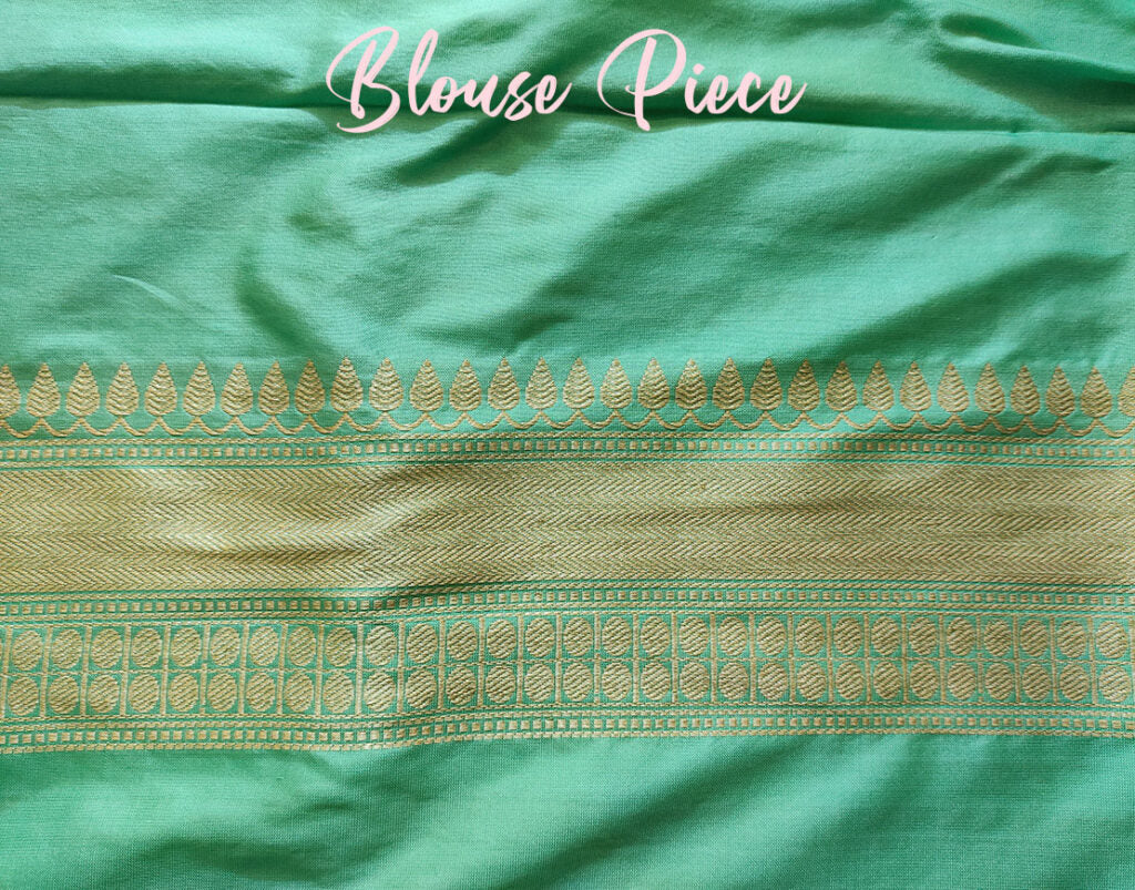Cyan Pure Banarasi Handloom Katan Silk Saree – Handloom Saree Online India | Elegantt Drapes