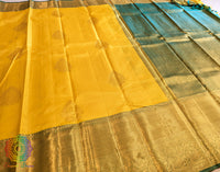 Yellow Pure Kanjivaram Silk Saree – Handloom Saree Online India | Elegantt Drapes