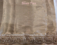 Yellow Pure Banarasi Crushed Tissue Silk Saree – Handloom Saree Online India | Elegantt Drapes