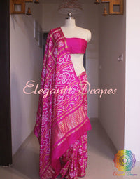 Border detail of Pink Gharchola pure Gajji silk saree
