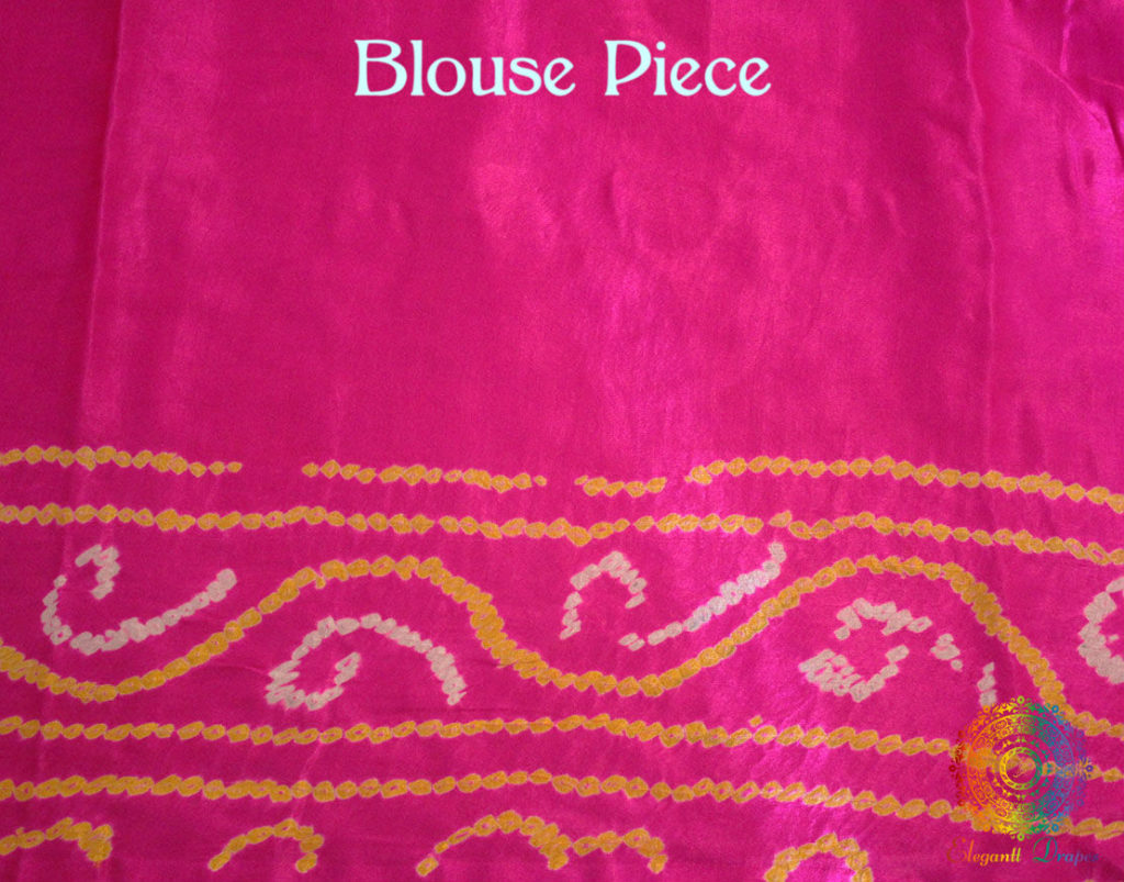 Pink Gharchola Bandhani saree drape Blouse