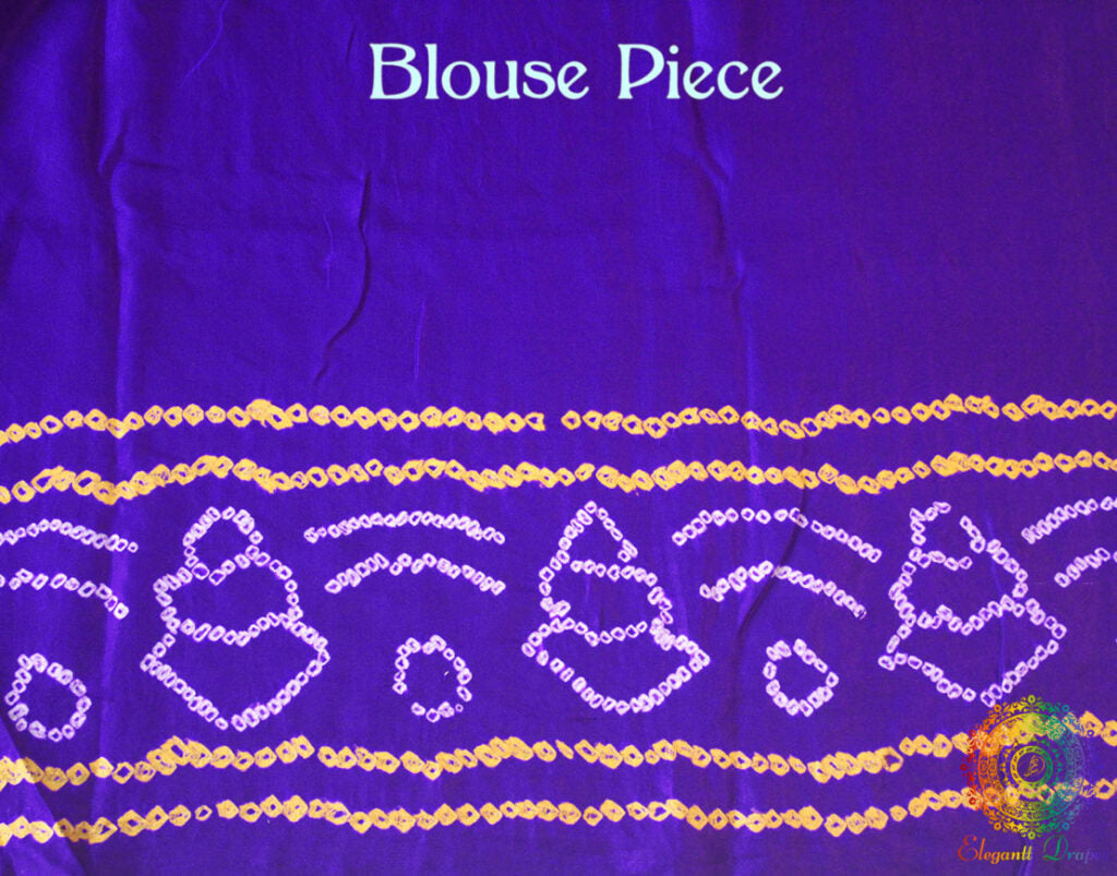 Purple Gharchola Bandhani saree drape Blouse