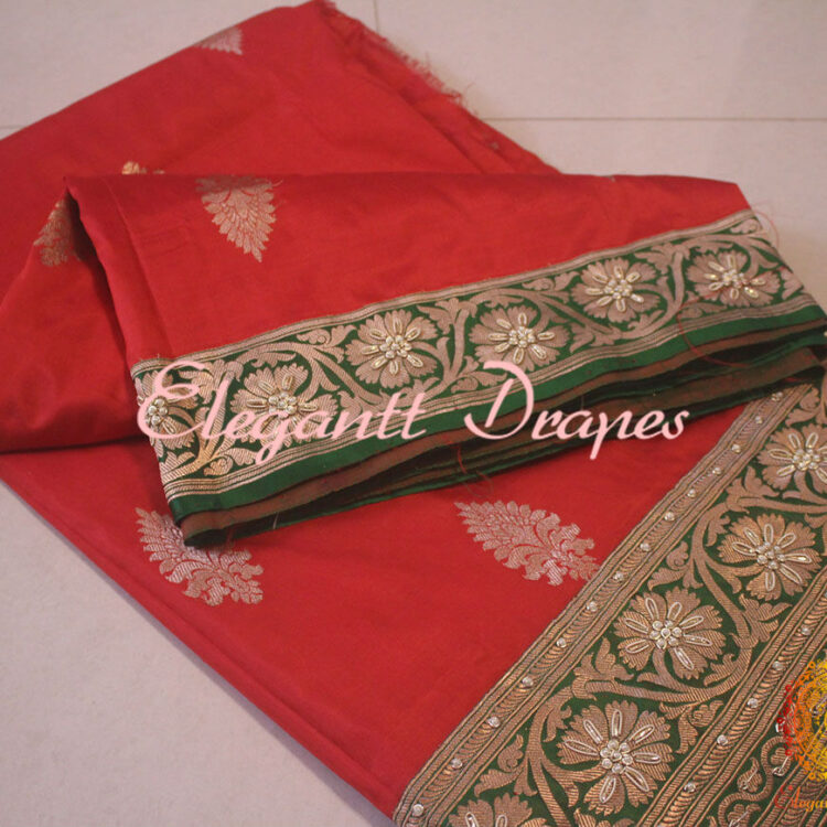 Red Pure Banarasi Katan Silk Kadhuwa Saree