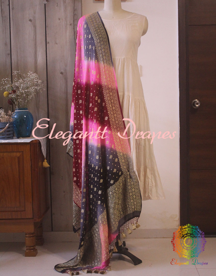 Pretty Banarasi Handloom Pure Georgette Dupatta
