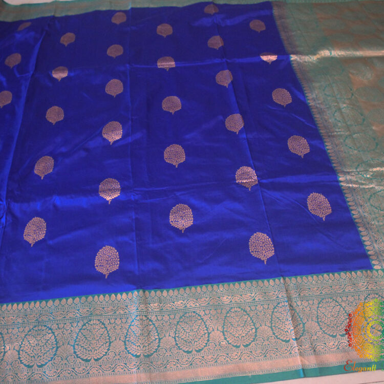 Handwoven Royal Blue Pure Banarasi Katan Silk Saree