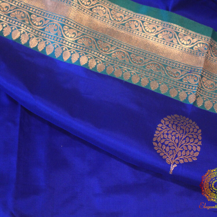 Handwoven Royal Blue Pure Banarasi Katan Silk Saree