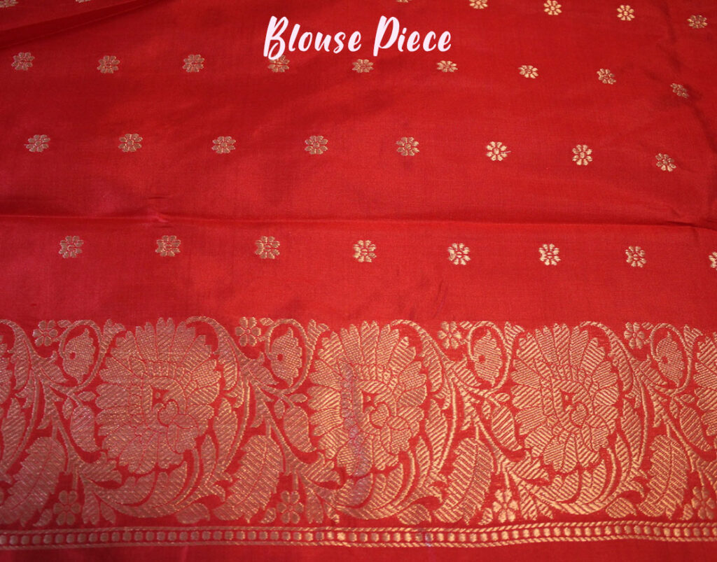 Green Red Pure Banarasi Katan Silk Kadhuwa Saree