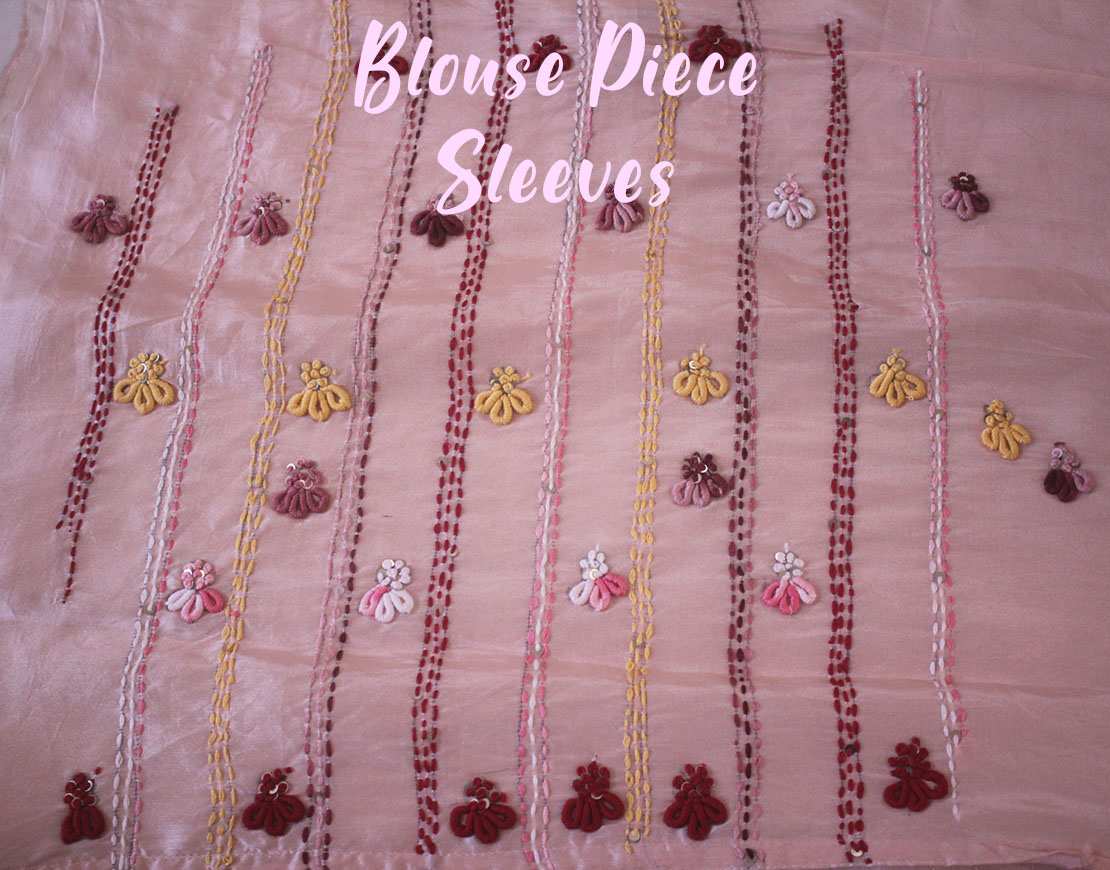 Blush Pink Pure Organza Silk Hand Embroidered Saree