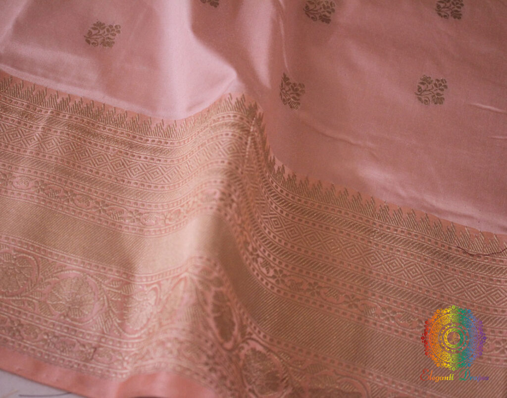 Blush Pink Banarasi Handloom Katan Silk Saree