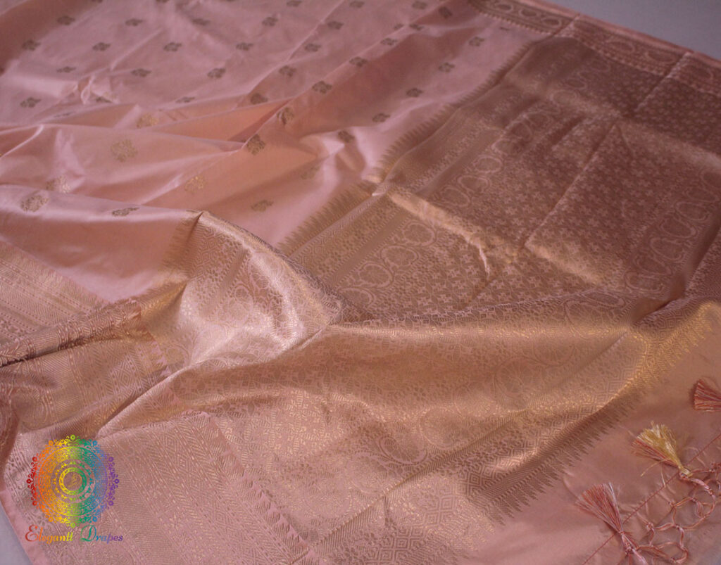 Blush Pink Banarasi Handloom Katan Silk Saree