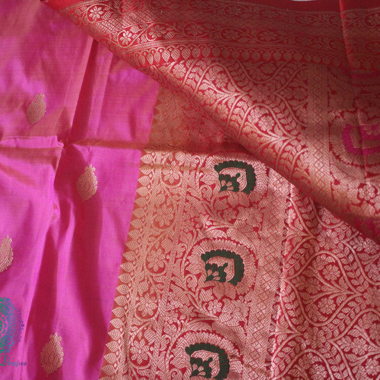 Pink Banarasi Handloom Pure Katan Silk Meenakari Saree