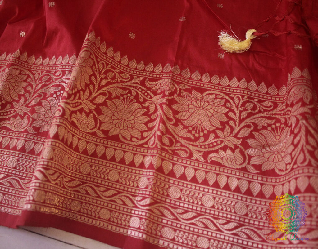 Red Banarasi Handloom Pure Katan Silk Saree