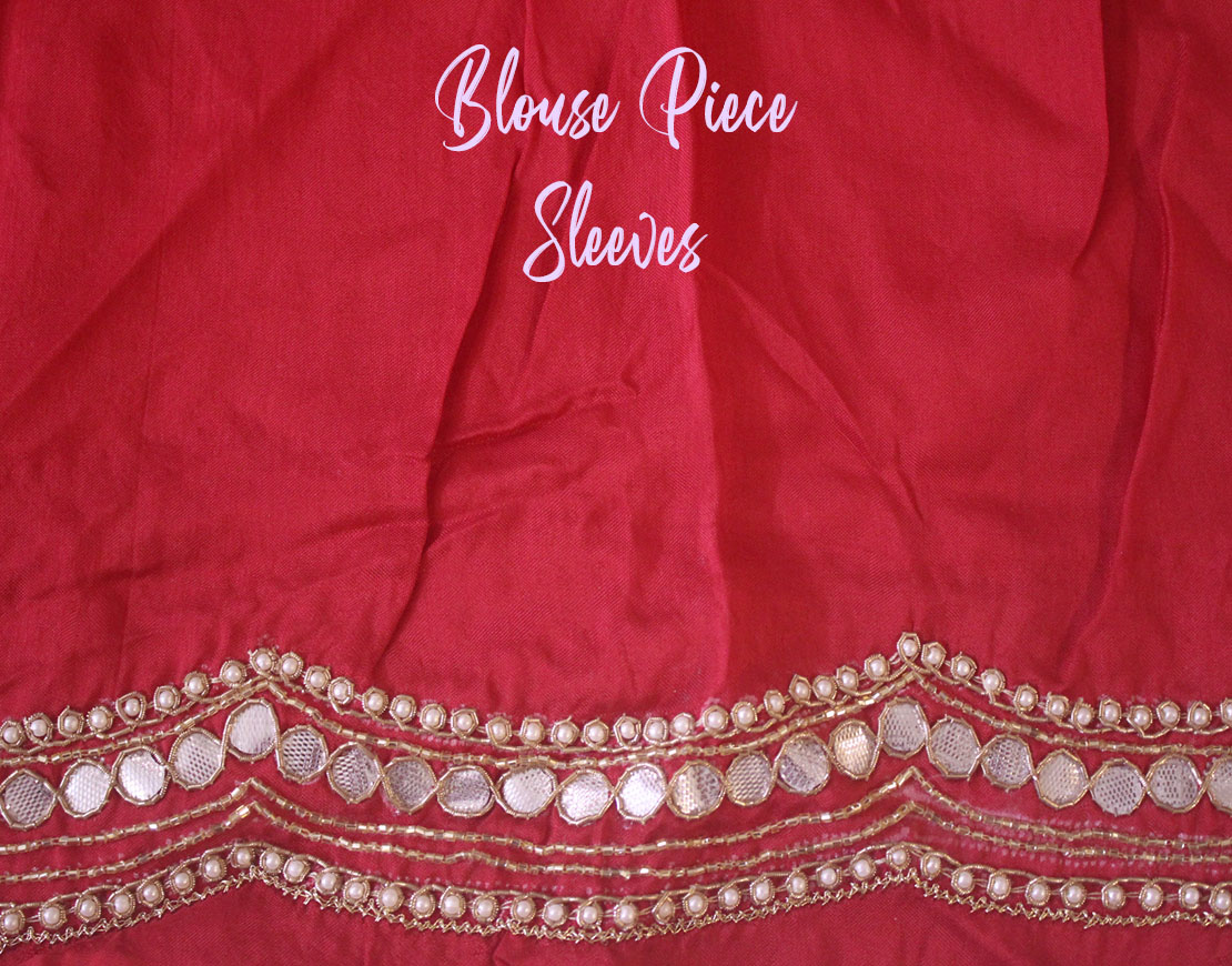 Red Pure Organza Handwork Saree