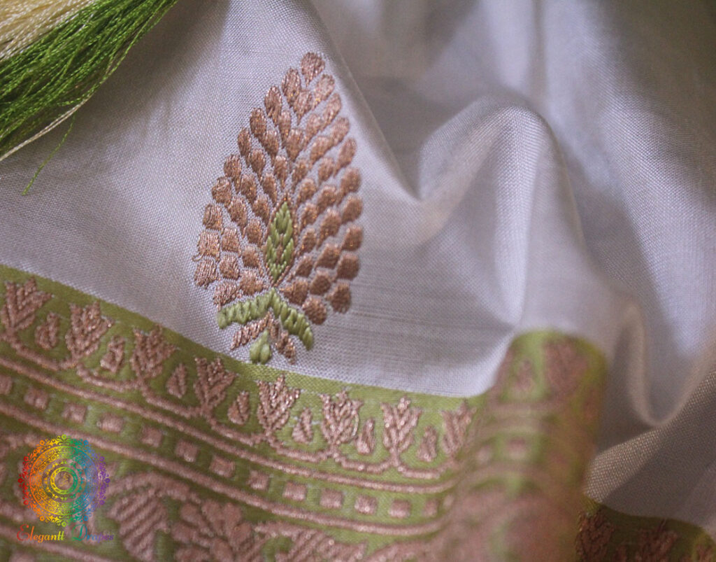 Pale Sky Blue Banarasi Handloom Pure Katan Silk Saree