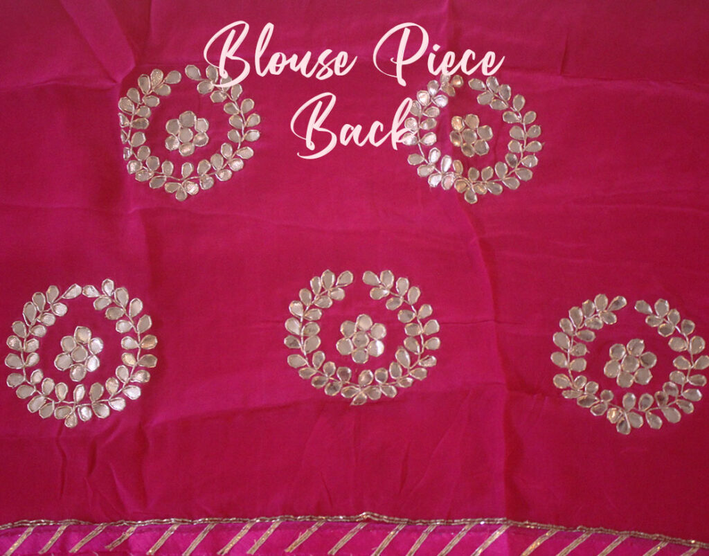 Pink Pure Organza Gota Patti Handwork Saree