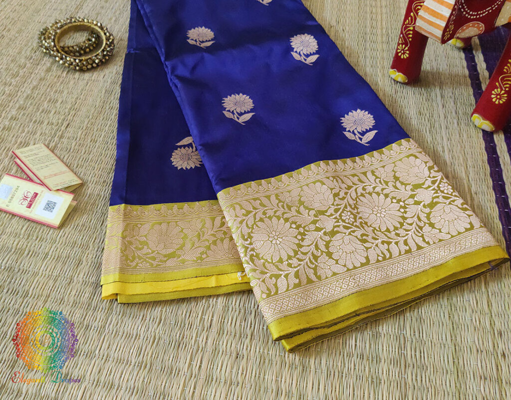 Blue Banarasi Handloom Pure Katan Silk Saree