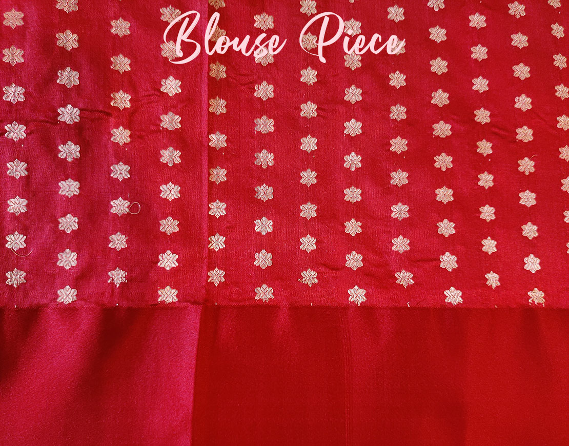 Purple Red Banarasi Handloom Pure Katan Silk Saree