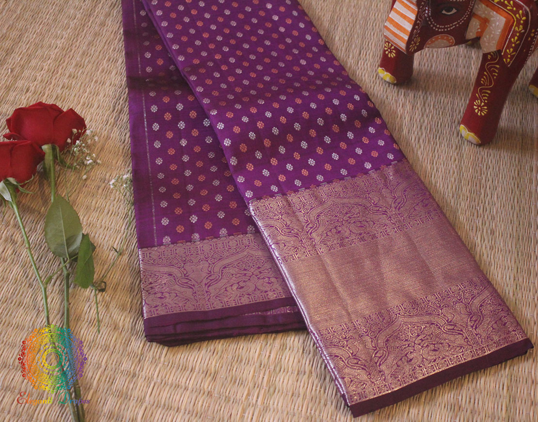 Purple Pure Kanjivaram Silk Saree
