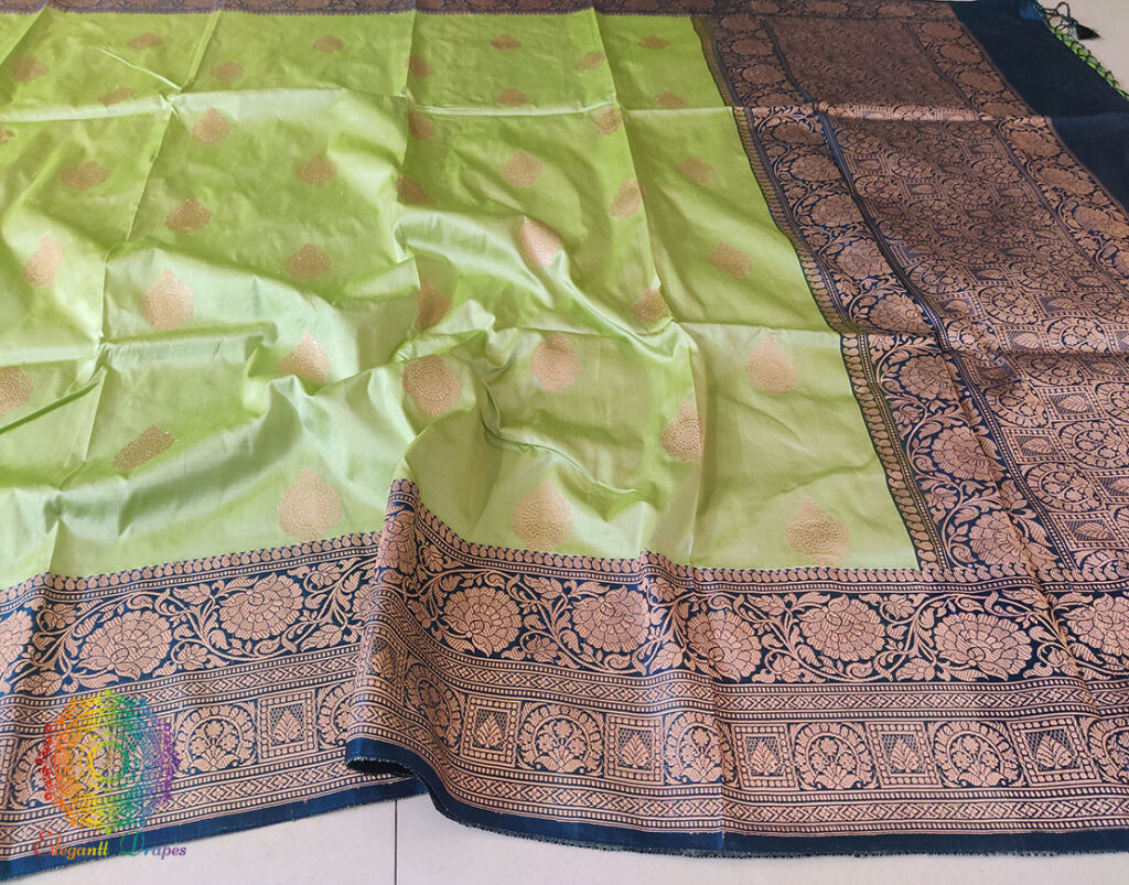 Tea Green Banarasi Handloom Pure Katan Silk Saree