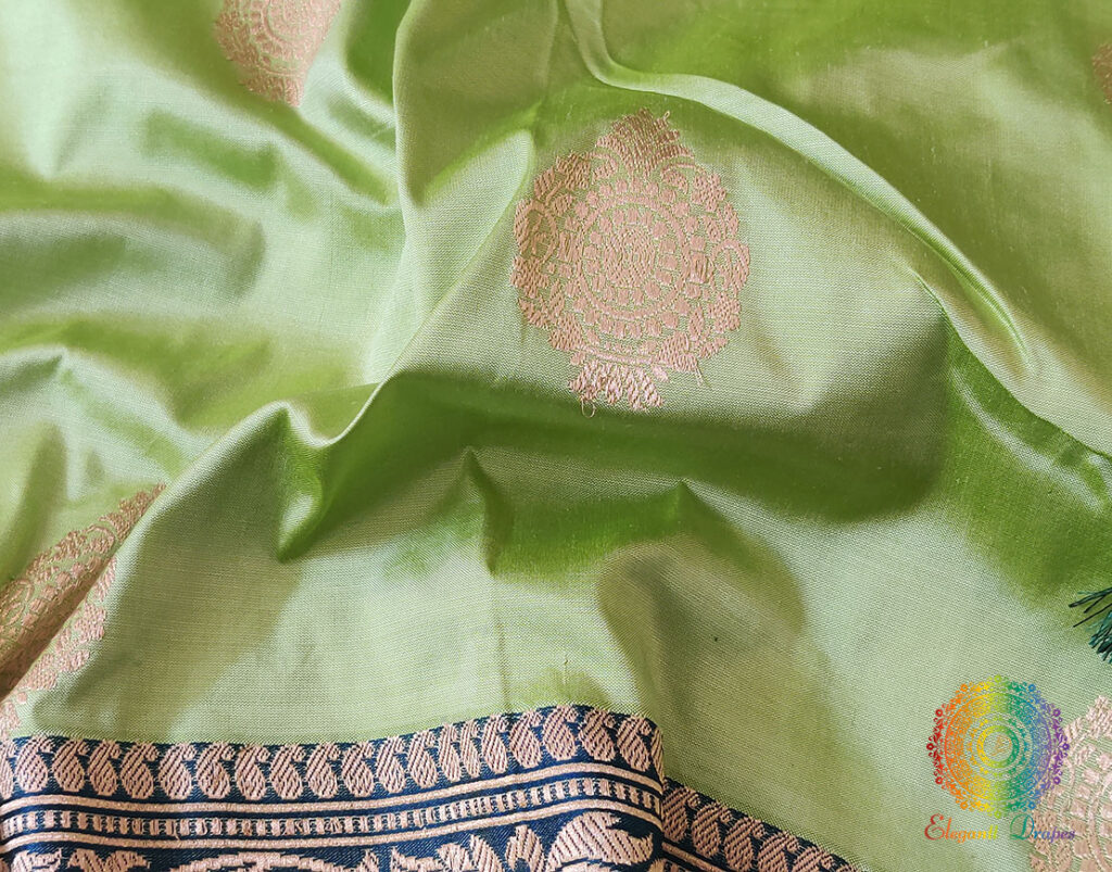 Tea Green Banarasi Handloom Pure Katan Silk Saree