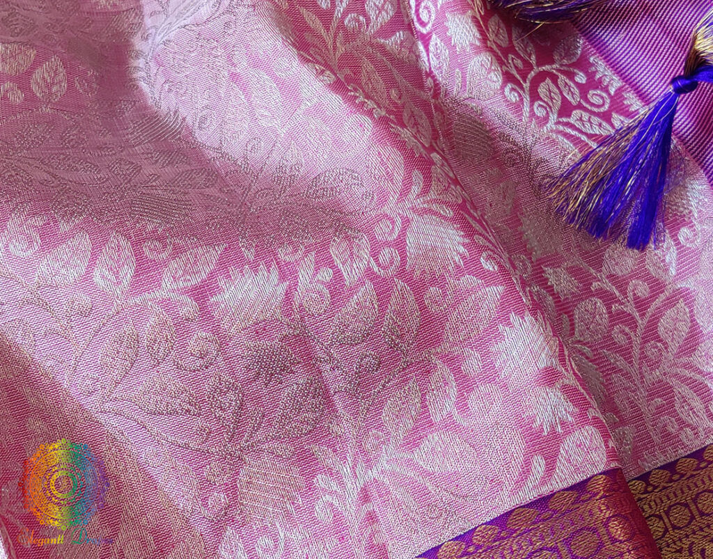 Dusky Pink Pure Kanjivaram Silk Handloom Saree