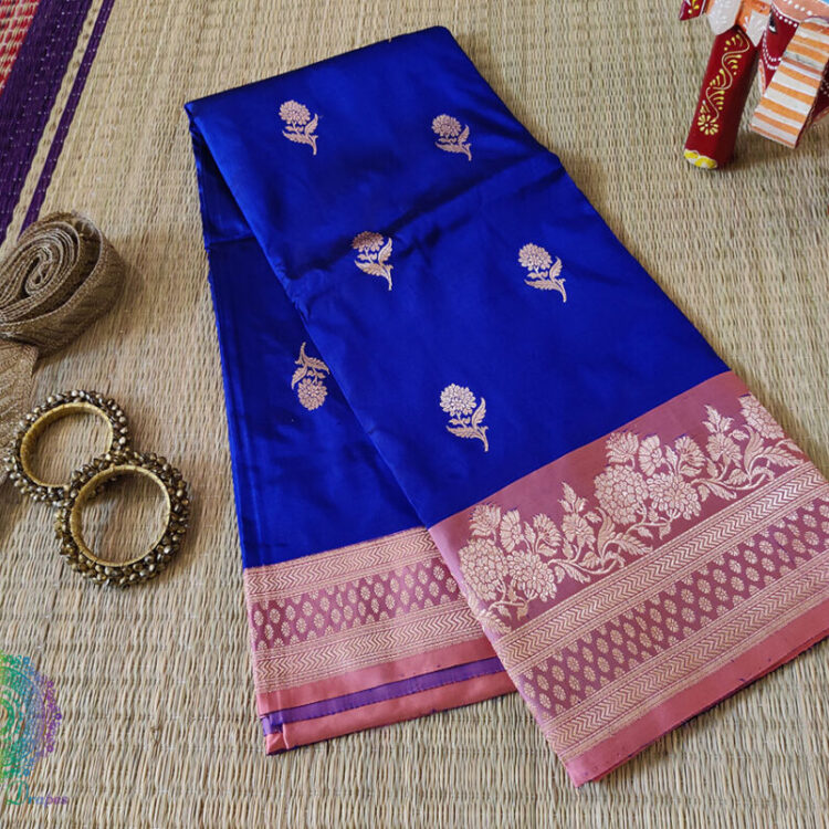 Royal Blue Banarasi Handloom Katan Silk Saree