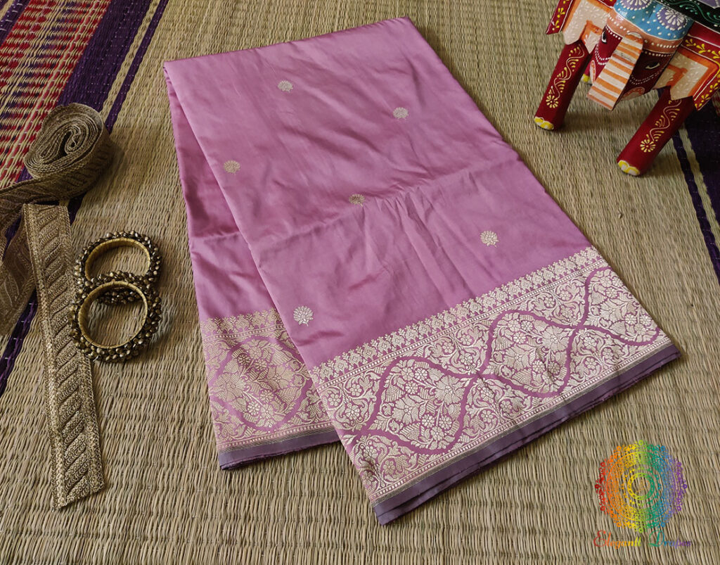 Mauve Banarasi Handloom Katan Silk Saree