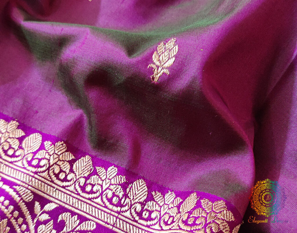 Deep Mauve Banarasi Handloom Katan Silk Saree