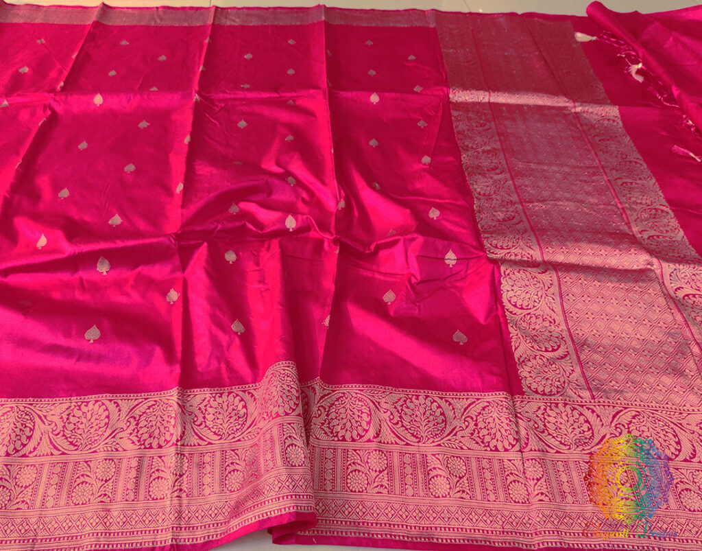 Pink Banarasi Handloom Katan Silk Saree
