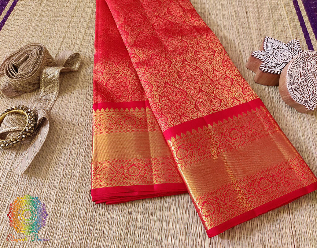 Red Pure Kanjivaram Silk Handloom Saree