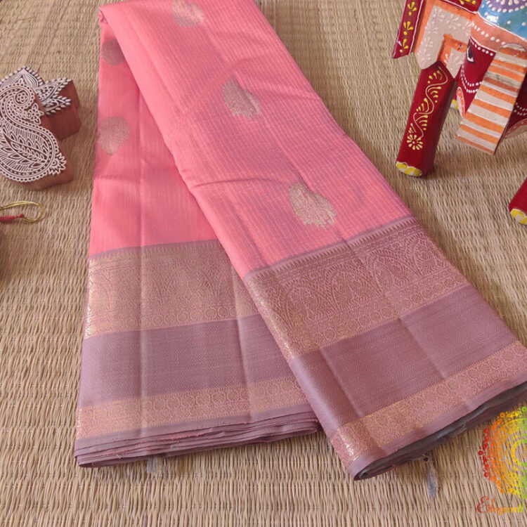 Pink Pure Kanjivaram Silk Handloom Saree
