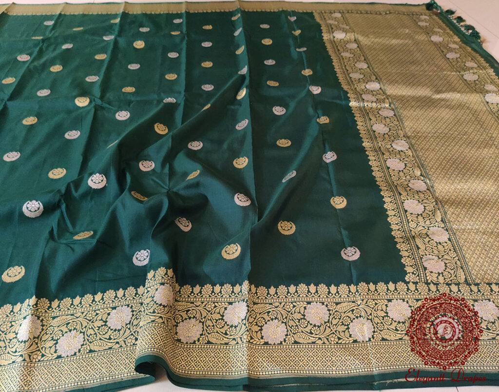Green Banarasi Handloom Katan Silk Saree