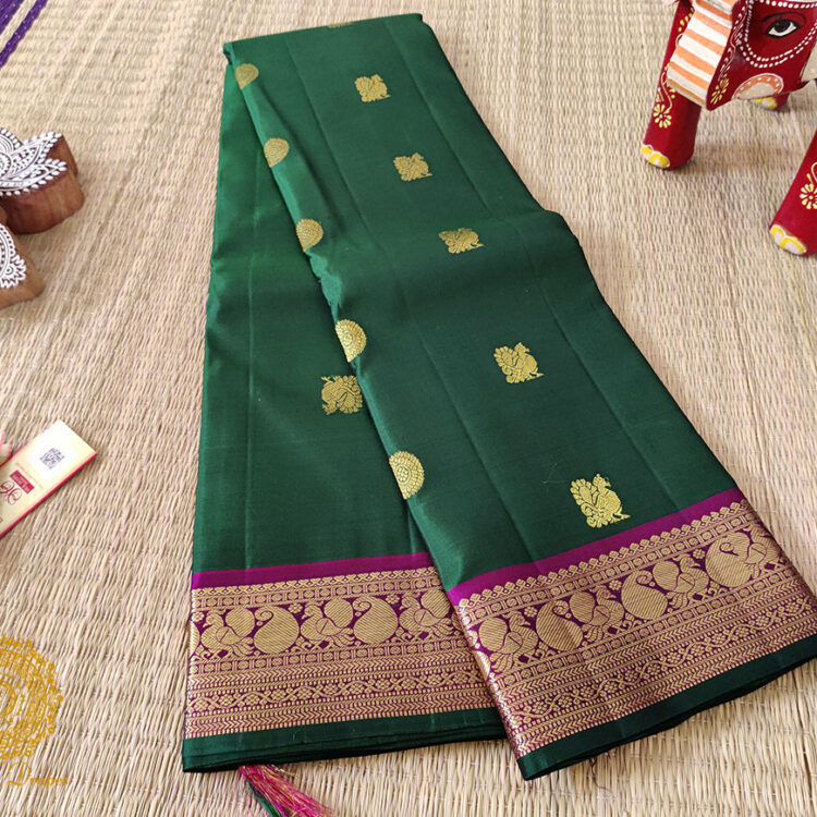 Green Pure Kanjivaram Silk Handloom Saree