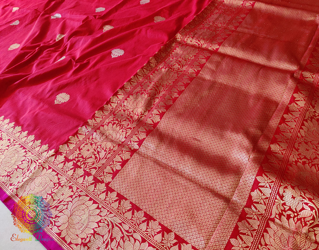 Red Banarasi Handloom Katan Silk Saree