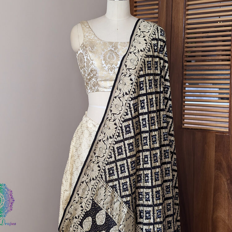 Black Banarasi Bandhani Georgette Dupatta