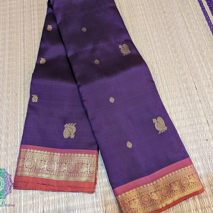 Purple Pure Kanjivaram Silk Saree