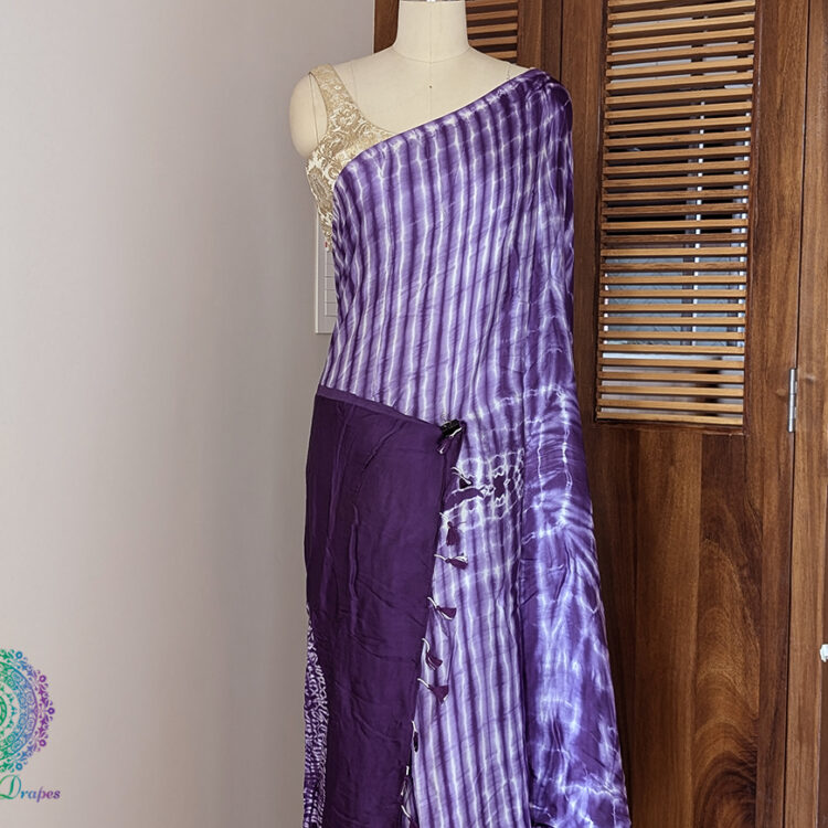 Purple Modal Silk Shibori Saree