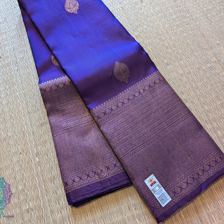 Blue Pure Kanjivaram Handloom Silk Saree