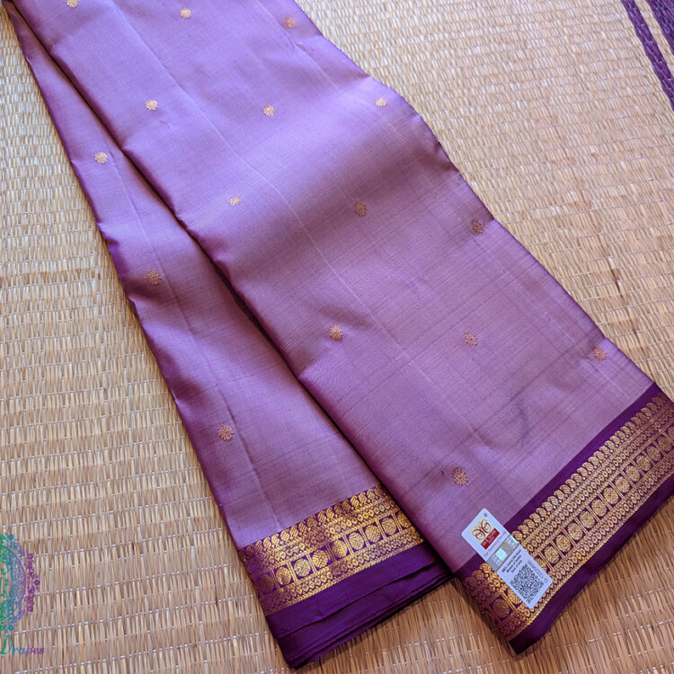 Lavender Pure Kanjivaram Handloom Silk Saree